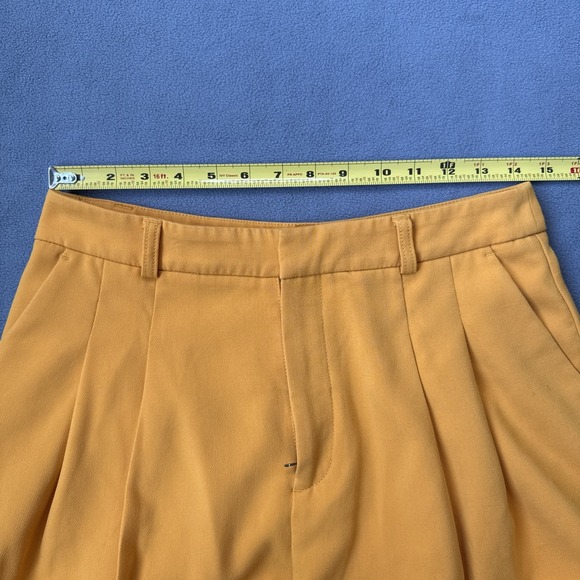 Maeve Anthropologie Pleated Shorts Womens 6 Yellow Avery High Waist Pockets - Picture 8 of 13